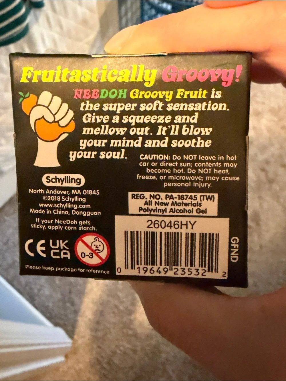 Schylling Groovy NeeDoh Fruit Stress Toy - Orange & Pink - Picture 6 of 7